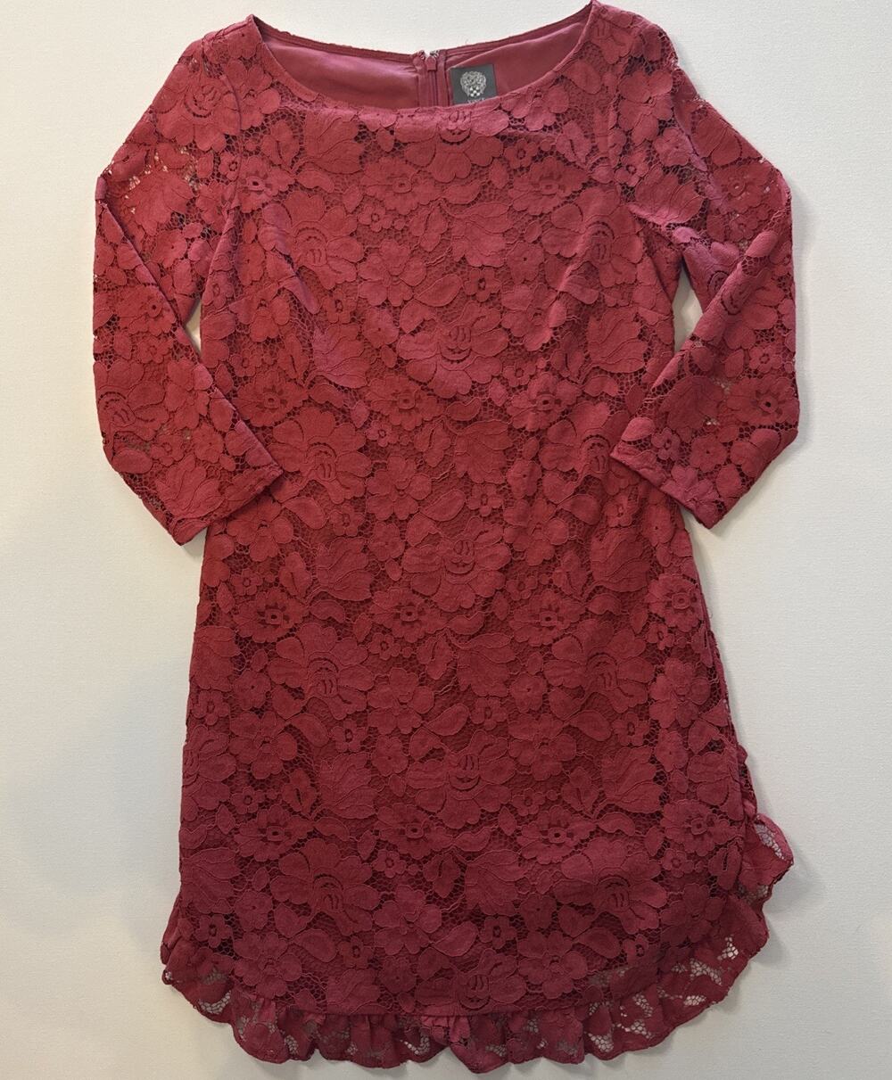 Vince Camuto Red Lace Dress Size 6